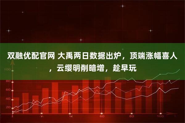 双融优配官网 大禹两日数据出炉，顶端涨幅喜人，云缨明削暗增，趁早玩