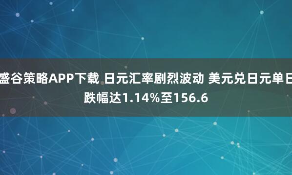 盛谷策略APP下载 日元汇率剧烈波动 美元兑日元单日跌幅达1.14%至156.6